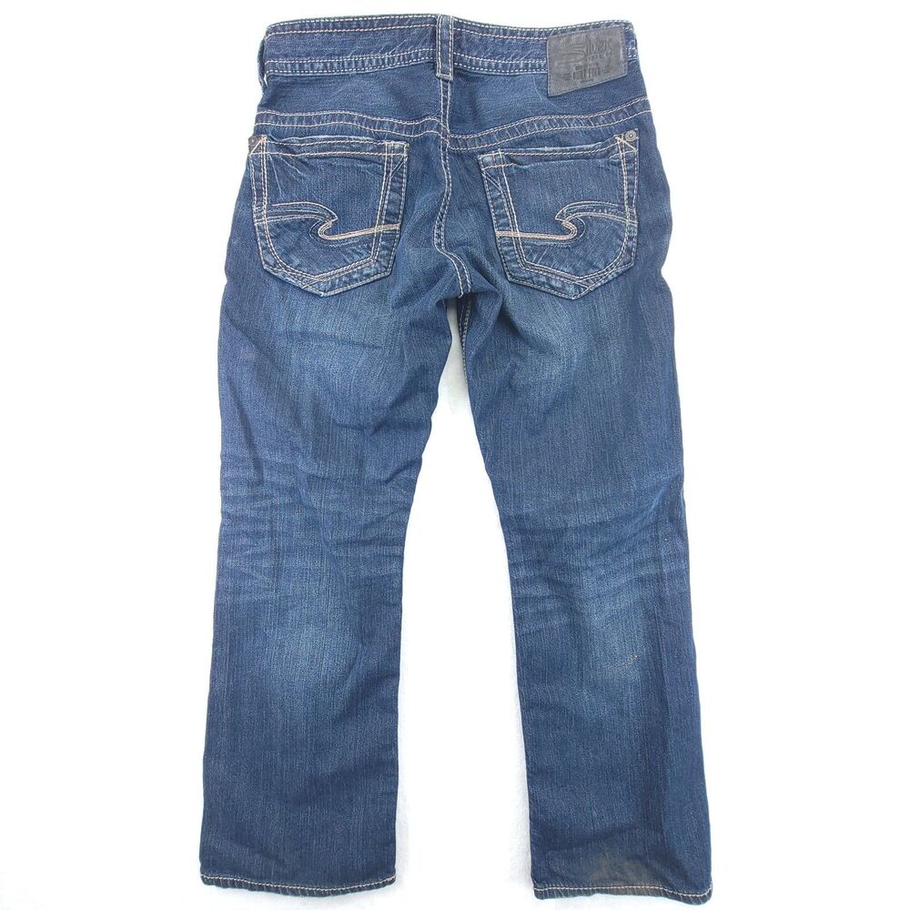 Silver Jeans Mens 30x30 (32x29) Blue Gordie Relaxed Straight Leg Denim